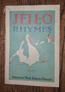 Vintage Jell-o Rhymes Cookbook Booklet + ice cream powder insert Early 1900's