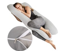 Pregnancy Pillow 2 Zip Off Pillowcases Warm and Cool Velvet and Cotton Cover