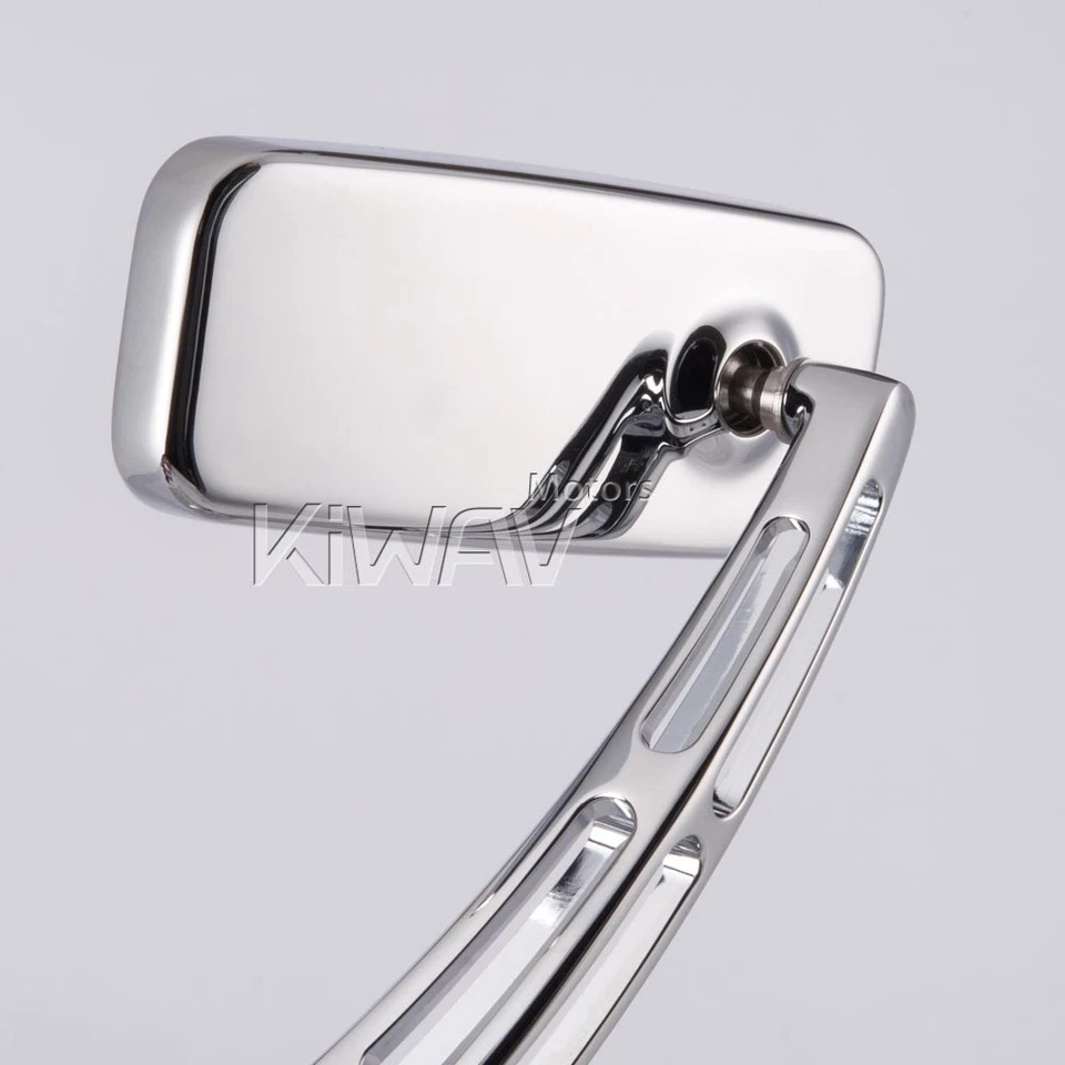 Chrome fairing mirrors ClassicMX mat black base adjustable Kawasaki Ninja ZX ZZR - Imagem 4 de 4