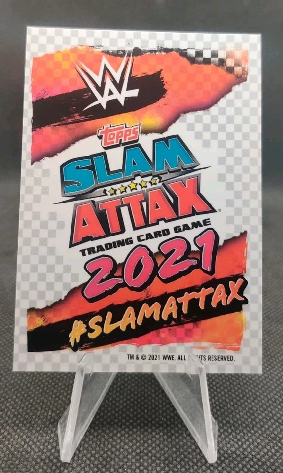 2021 Topps Chrome WWE Slam Attax Speckle Refractor #154 Montez Ford Card - Image 2 of 2