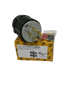 NEMA L15-20P Locking Plug 20A 250V Industrial Twist Lock Choose Pack Size