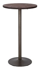 TAVOLINO TAVOLO BAR ALTO IN FERRO PIENO E PIANO IN LEGNO MASSELLO