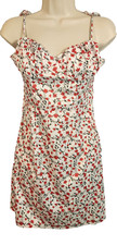 SHEIN Womens SIZE XS Mini Dress, Strappy, Tie Top, A-Line, Red Floral Print, EUC