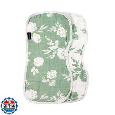 Bebe au Lait Classic Muslin Baby Burp Cloth Set - Vintage and Modern Floral ,