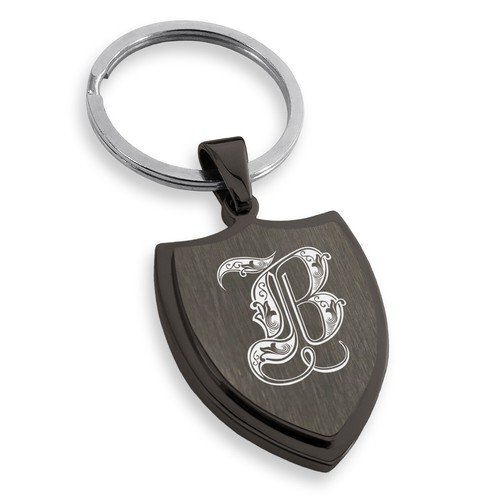 Collar o llavero con etiqueta de perro con letras reales con monograma escudo escudo de acero inoxidable - Imagen 13 de 157
