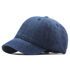 Men Short Brim Denim Baseball Cap Casual Outdoor Adjustable Trucker Sun Hat Chic