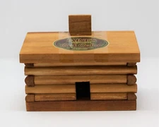 *IRREGULAR* Paine's Log Cabin Incense Burner w/ 10 Cedar Cones Holiday Christmas