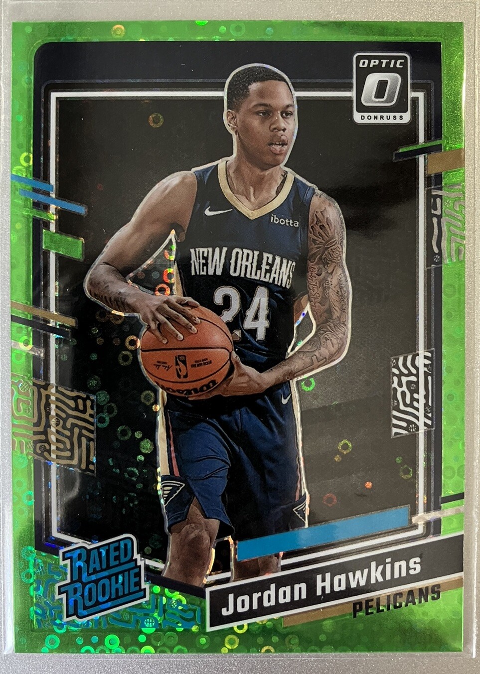 2023 Donruss Optic Rated Rookie #238 Jordan Hawkins Neon Green Fast Break RC 5/5