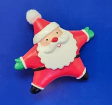 American Greetings PIN Christmas Vintage SANTA CLAUS Star Pom Pom 1980s NEW