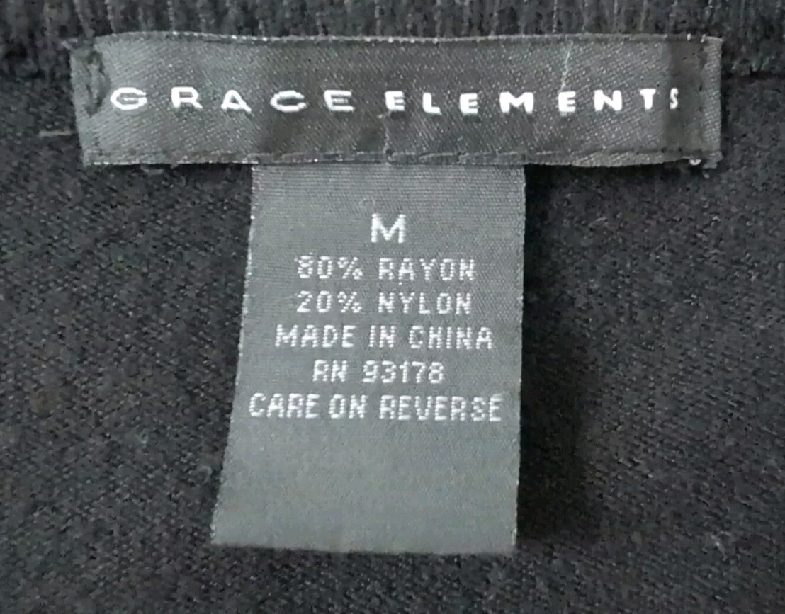 Grace Elements Button Front Black Sweater Size Me… - image 6