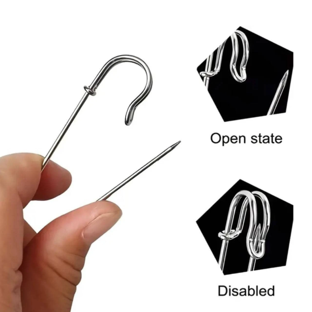 10PCS Safety Pins Large Heavy Duty Stainless Steel Sewing Crafting Jewelry Tools