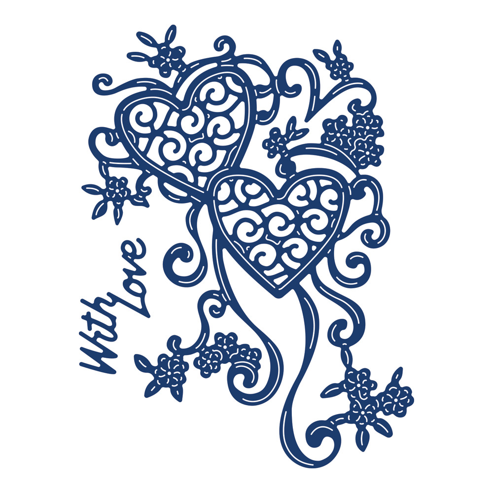 Tattered Lace TWIN HEARTS Craft Cutting Die - TLD0616 - FREE UK P&P