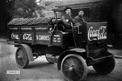 Transportation Photo/Early 1900's COCA COLA DELIVERY TRUCK/4x6 B&W Photo Reprint