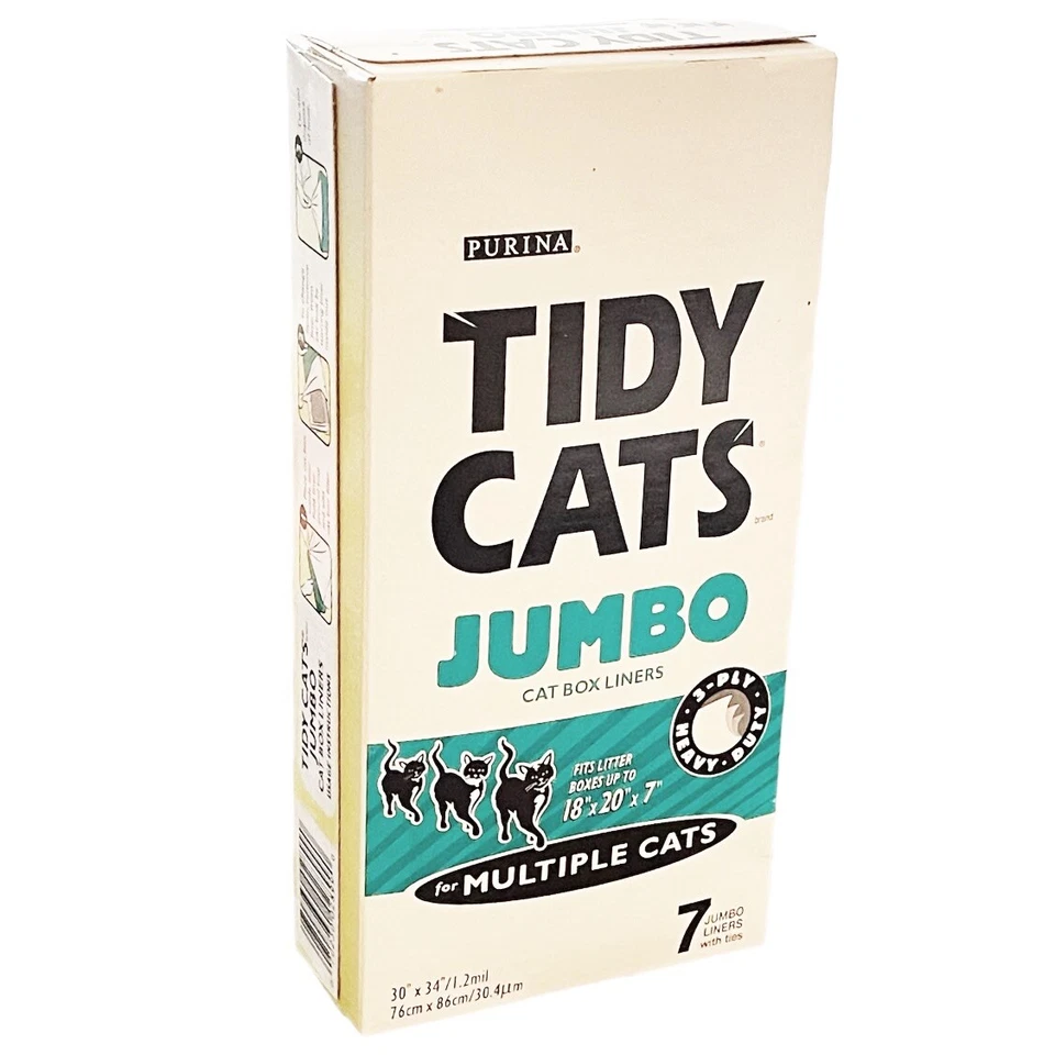 Caja de gatos ordenados Purina vintage forros jumbo 7 forros 30” X 34” NUEVA CAJA DESCOLORIDA Foto 2 de 4