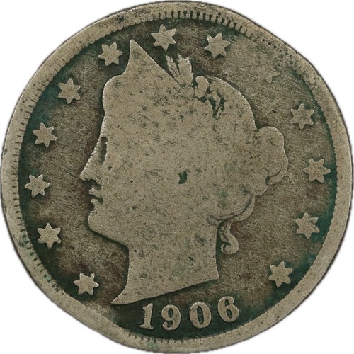 1906 5c Liberty Nickel Split Planchet After Strike Error - Circulated - Picture 2 of 2
