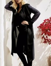 Marciano Trench Coat Lissaby Navy Blue Size 42 Uk 12 Chest 38” New