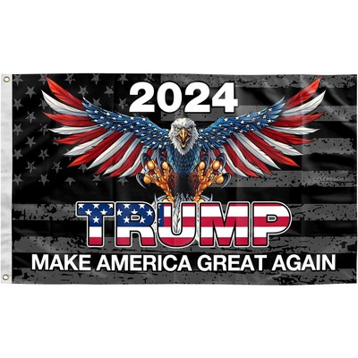 Ft American Eagle Patriotic Garden Flag Trump 2024 USA Donald Trump 3x5