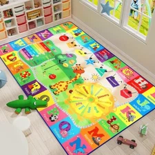 Alfombra De Juegos Grande Algodon Para Bebe Tapete Juego Niños Niña Casa Cuarto
