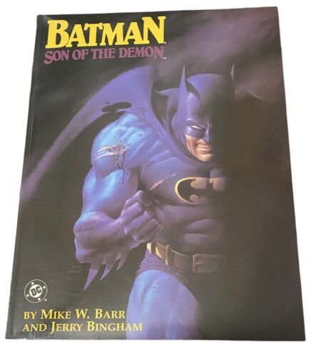 BATMAN SON OF THE DEMON 1st Damian Wayne Book DC Graphic Novel 1987 Mai Aperta - Foto 1 di 6