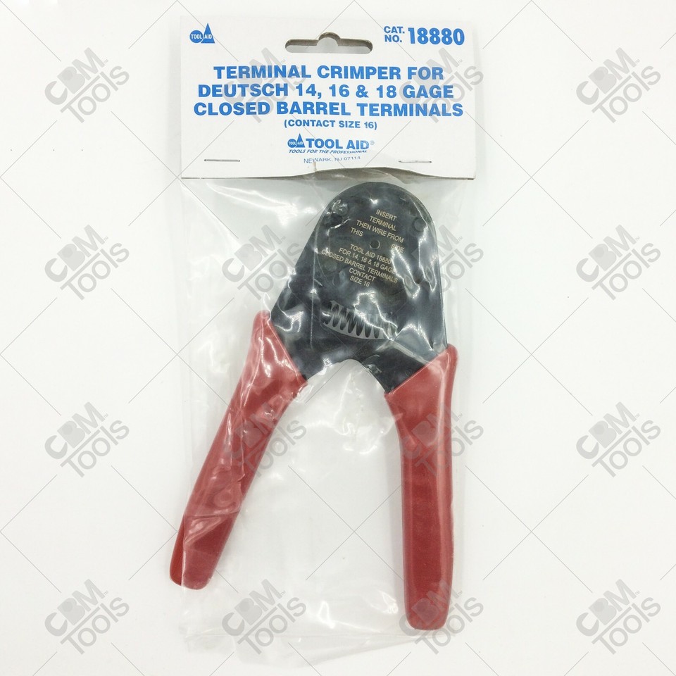 Tool Aid 18880 Crimper for Deutsch 14, 16, and 18 Gage Closed Barrel ...