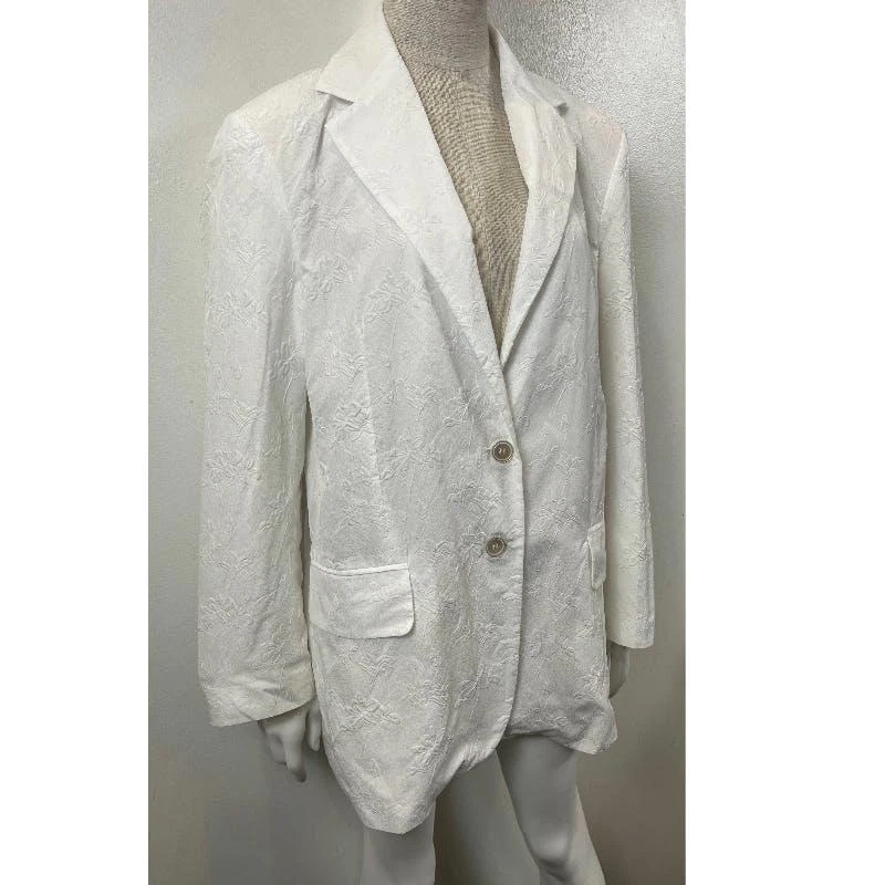 CHAQUETA ERIKA CAVALLINI OVERSIZE FLOCADA BLANCA 2 BOTONES Foto 2 de 4