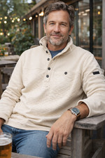 LL Bean 1/4 Snap Sweater Fleece Pullover Mens XL Reg Ivory 516081 Casual