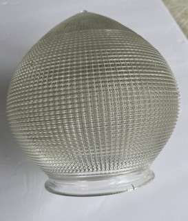 Vintage glass holophane acorn shaped flush Teardrop fitting light