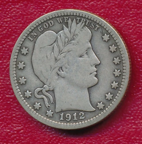 1912 BARBER SILVER QUARTER **VERY NICE CIRCULATED FINE** FREE SHIP!!