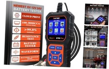 BT60 Pro Car Battery Tester with Cloud Printing 100-3000 CCA 6V Black-Orange