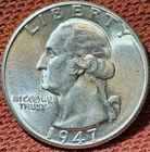 1947 D Washington Quarter AU UNC Silver 25C