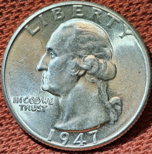 1947 D Washington Quarter AU UNC Silver 25C
