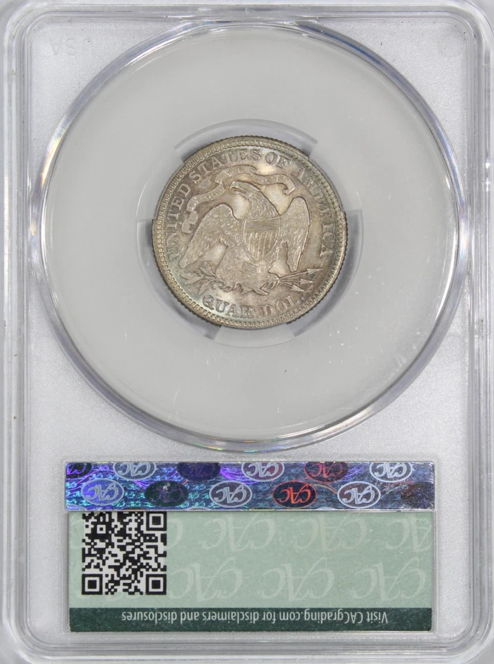 1877 Seated Liberty Quarter Dollar CAC MS63 | Free Shipping - Image 2 of 4