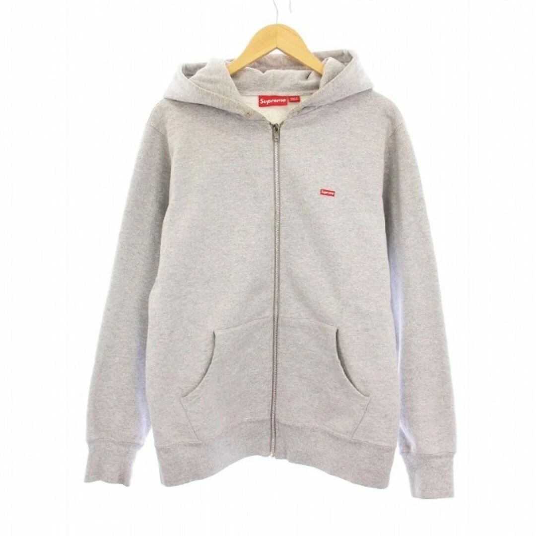 Sweat à capuche zippé Supreme petite boîte logo sweat à capuche manches longues M gris KH occasion 2
