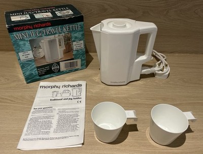 Morphy Richards Mini Jug Travel Kettle 43276 Boxed inc Cups  Instructions VGC UK