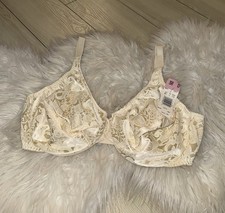 Vintage Vtg 5303 Satin Bra Printed Unpadded UW Lovers Knot Womens 38D Pearl New
