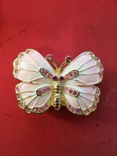 Ancienne boite à bibelots - style papillon émaillé bijou articulé