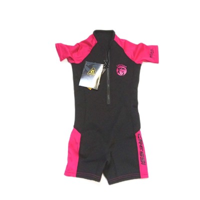 Cressi Little Shark Jr Shorty 2mm Kurzarm Neoprenanzug Kinder,SchwarzRosa 56