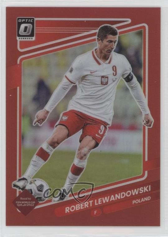 2021 Panini Donruss Road to Qatar Optic Red Prizm 99/149 Robert Lewandowski 0fr7
