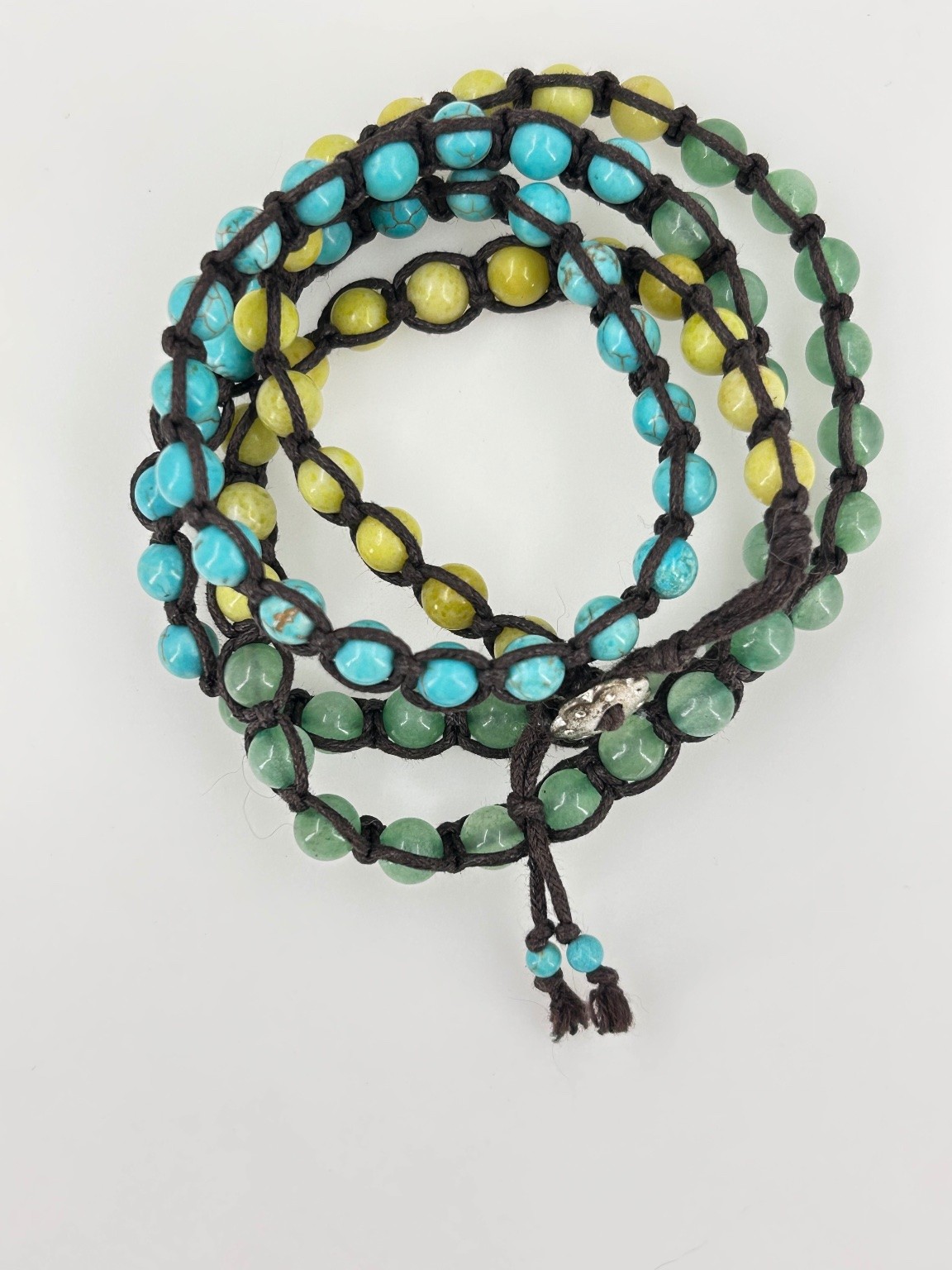 Handcrafted Multi-Strand Beaded Wrap Bracelet Tur… - image 1