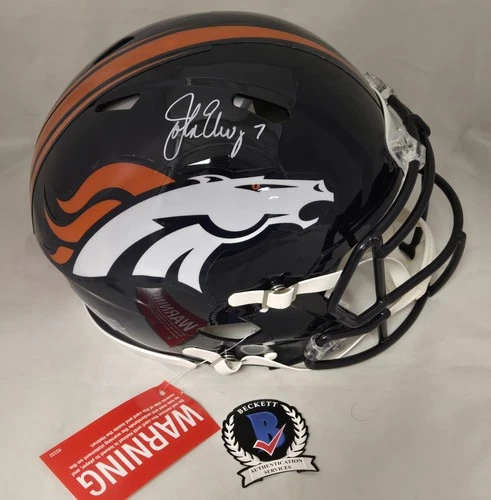 John Elway Signed Denver Broncos F/S Speed Authentic Helmet Beckett Stanford