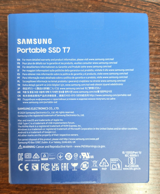 New Samsung T7 1TB Portable External SSD in Blue - SEALED IN BOX