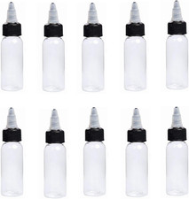 10Pcs 1oz Squeeze Bottles Dispensing Plastic Squeeze with Twist Cap Small Cle...