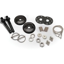 Billet Aluminum Hood Pin Kit Blind Mounting Hole Smooth Finish Black Anodized Billet Aluminum Hood Pin Kit Blind Mounting Hole Smooth Finish Black Anodized