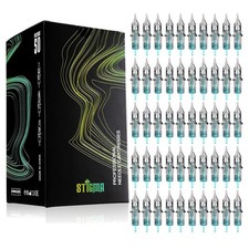 Professional 50-Piece Assorted Tattoo Cartridge Needles - Water-Resistant Design