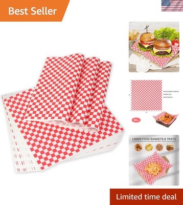 100pcs Deli Paper Sheets 12x12'',  Food Basket Liners, Grease Resistant Wax Pa...