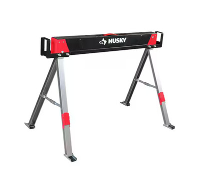 Husky Steel Sawhorse & Jobsite Table   1,100 lb Capacity, Heavy Duty Support