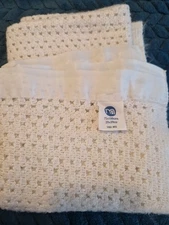 Mothercare 2581802 White Vintage Pram Blanket Acrylic Cellular 75x100cm GB