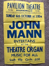 pavilion theatre bournemouth large poster - john mann entertains on the organ