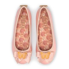 Wicked Pink Butterfly Bow Glitter Ballet Flats Girls Size 13