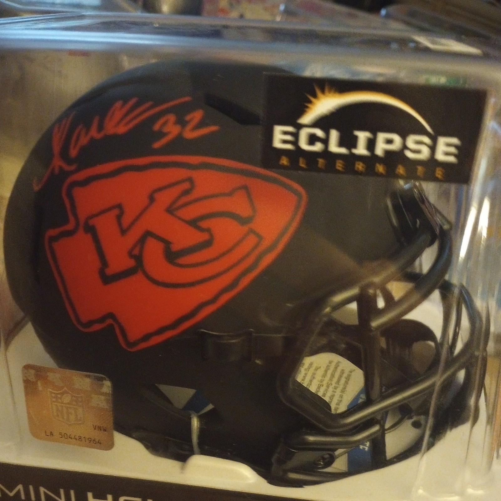 Marcus Allen Autographed Signed Kansas City Chiefs KC Chiefs Eclipse Alternate Mini Helmet auto Beckett 